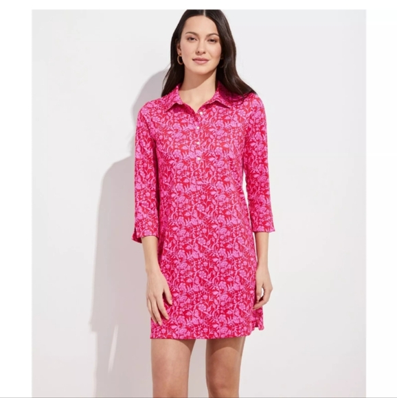 Vineyard Vines Size M Sankaty Margo Red & Pink Printed Dress - Picture 1 of 6
